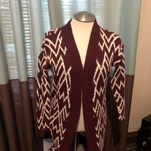 Burgundy and White Sweater